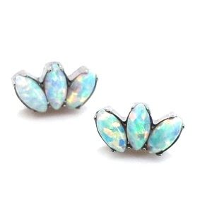 Set of 3 threadless nose ring top